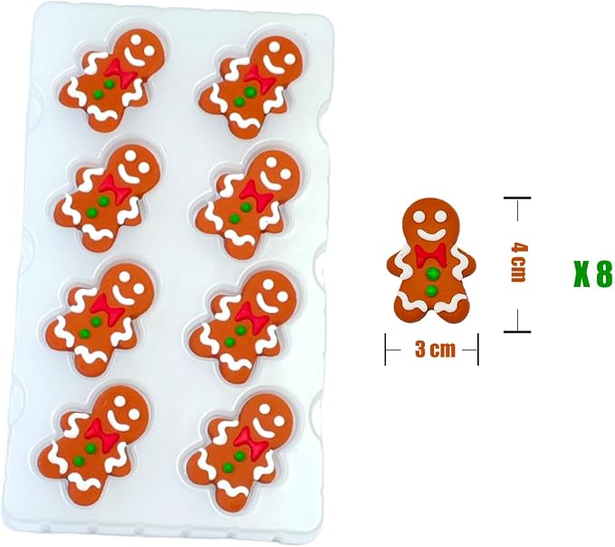 Edible Christmas Themed Gingerbread Man Sugar cake decorations, perfect Icing Cookies decro for Xmas Gingerbread House, Cupcakes, Cake, Macaron, Cookies, and Cakecicles Decorating - Image 2