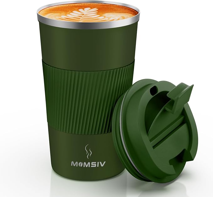 MOMSIV 17oz Travel Coffee Mug, Insulated Coffee Cup with Leakproof Lid | 6-Hour Heat Retention, 360°Leak proof, Vacuum Stainless Steel Double Walled, BPA-free, Reusable And To Go Coffee Mug by MOMSIV