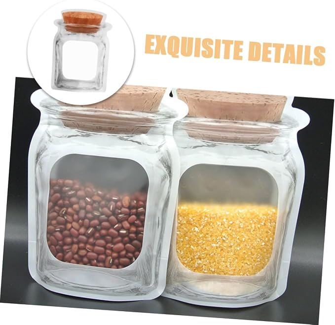 ERINGOGO 50pcs Small Self-sealing Jar Bags for Cookie Packing Decorative Food Storage Pouches Stand-up Snack Wrapping Bags Creative Design for Baked Goods and - Image 8