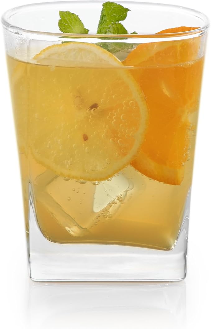 Libbey City Tumbler and Rocks Glass Set, Elegant Drinkware Glasses Set, Tall Drinking Glasses with Modern Lines, Dishwasher Safe Drinking Glasses Set of 16 - Image 4