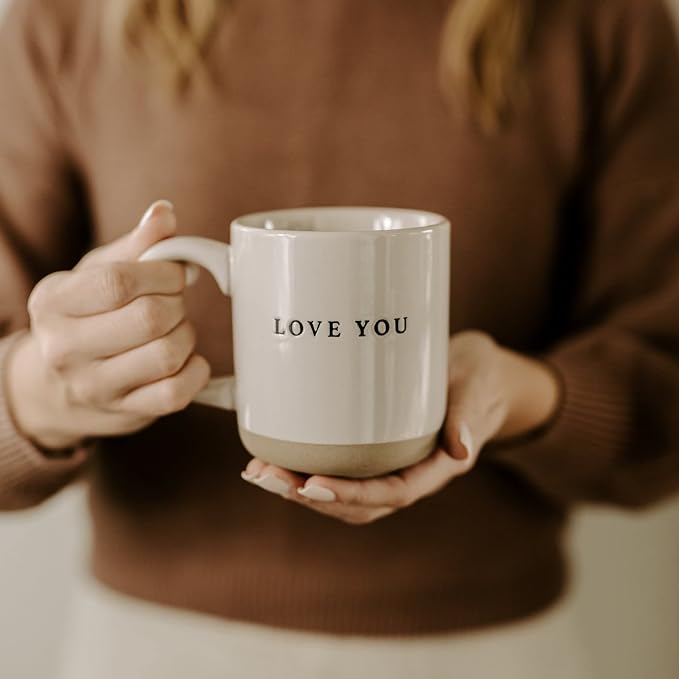 Sweet Water Decor Love You Stoneware Coffee Mugs - 14Oz Cute Mugs for Hot & Cold Drinks - Dishwasher & Microwave Safe - Gift for Special Someone - Ideal for Espresso & Tea Lovers - Image 2