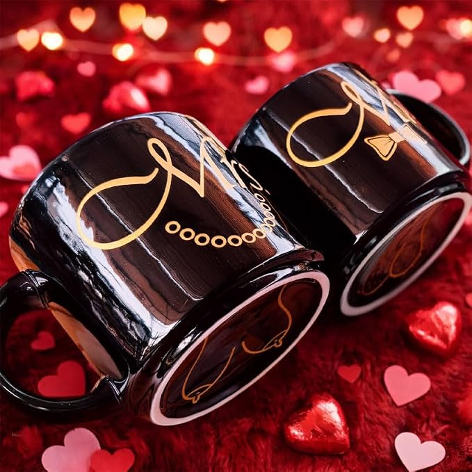 Mr and Mrs Mug Set, Mr Mrs Wedding Gift for Couples, 17 Oz Funny Couple Coffee Mug with Hidden Bottom Design, Newlywed Gift, Bride Groom Present, Anniversary Engagement Gift, His and Hers Mug - Image 7
