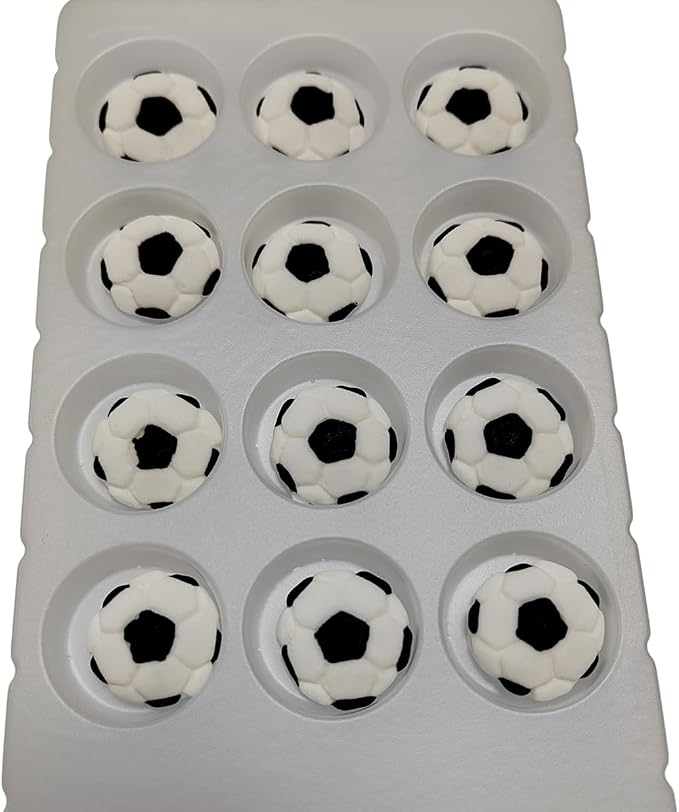 Edible Football Cake Decorations, Edible Soccer Cupcake Toppers, DIY Cake Toppers Icing Frosting Cookie Decorating Birthday Halloween Christmas Supplies - Image 3
