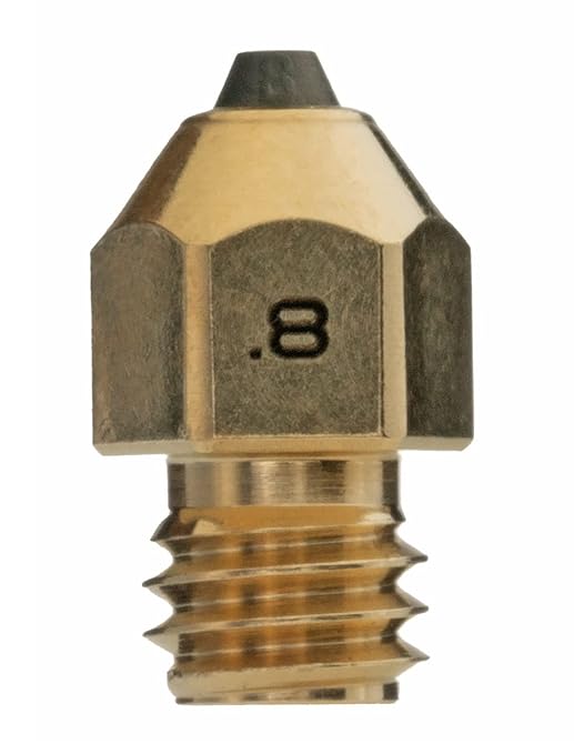Diamondback Nozzles – MK8 Compatible – Polycrystalline Solid Diamond Tip 3D Printer Nozzles, Improved Extrusion, Any Filament, Long Life, Wear Resistant, Layer Adhesion, USA Made (0.8mm)