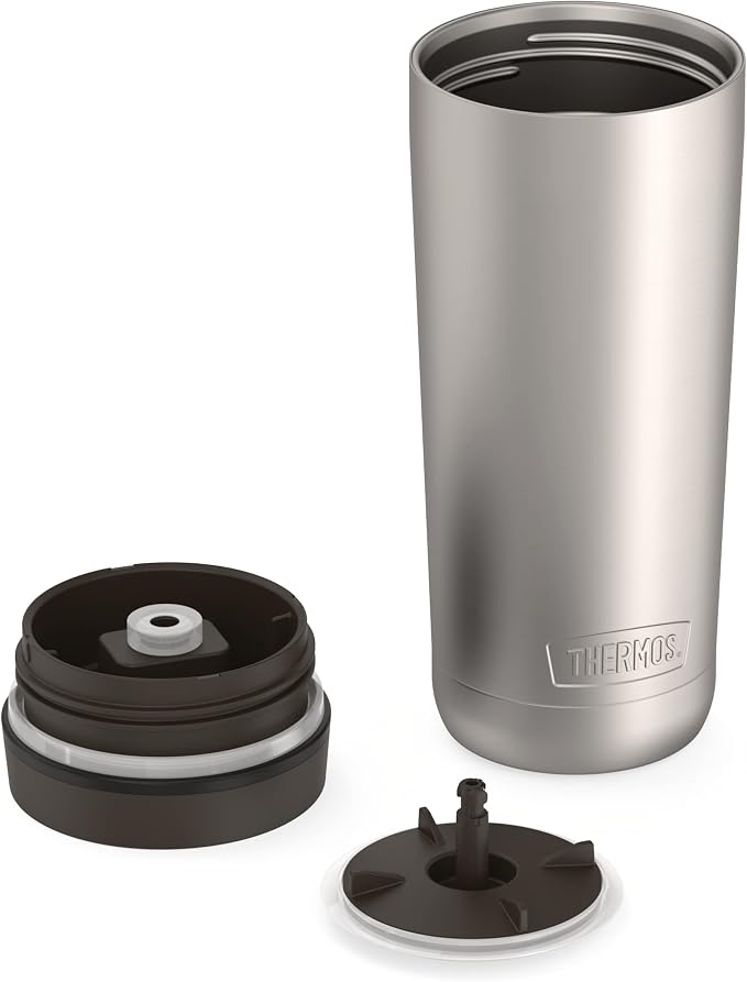 THERMOS ALTA SERIES Stainless Steel Tumbler 18 Ounce, Matte Steel/Espresso Black - Image 6