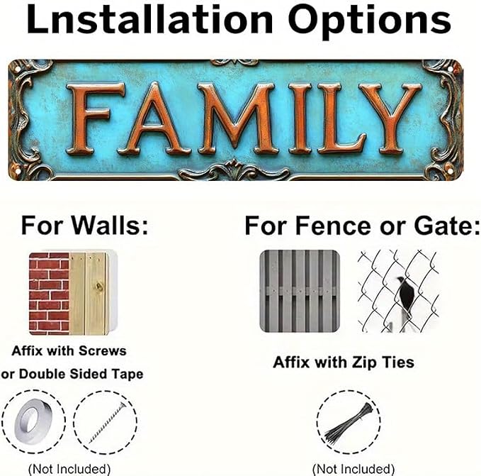 Bar Sign Bar Gifts Vintage Metal Wall Decor Sign "FAMILY" Street Sign Funny Man Cave Decor Accessories for Home, Bar, Bathroom, Bedroom Unique Retro Tin Signs for Outdoor 4 X 16 inches - Image 5