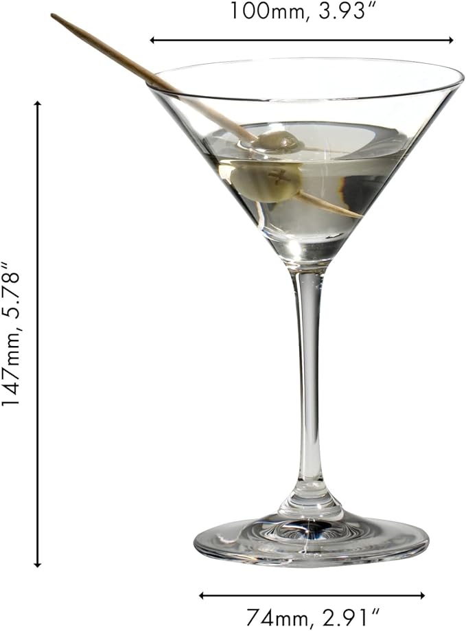 Riedel Vinum Martini Glasses - Crystal Glass, Dishwasher Safe, 2-Piece Set - Essential Home Bar Glassware 6416/77 | 2-Piece Set - Essential Home Bar Glassware, Crystal Glass, Dishwasher Safe - Image 4