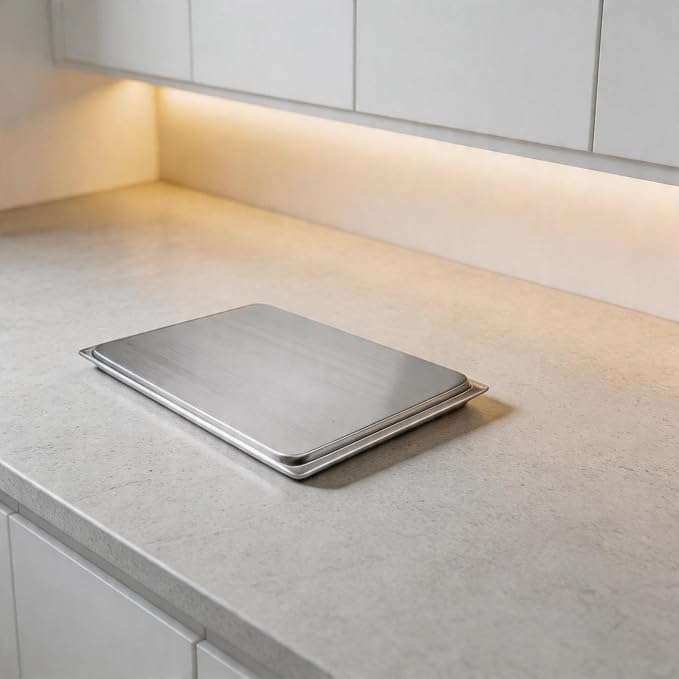 Aluminum Baking Tray, 37.5 x 27.5 cm Cookie Sheet Pan for Bread, Cake and Pastry Baking, Reinforced Rolled Edges, Easy Release for surface for Home Ovens Daily - Image 4