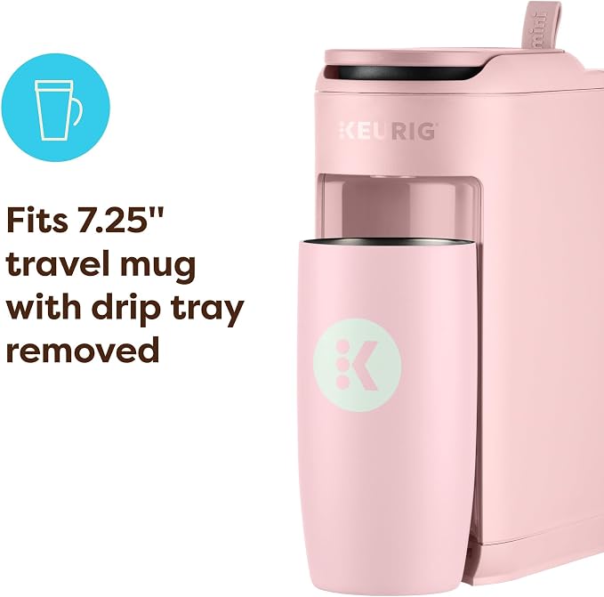 Keurig K-Mini Mate Single Serve K-Cup Pod Coffee Maker, Brews Up to 12 oz Cup, Compact Portable Coffee Machine for Small Spaces, Great for Dorms & Offices, Pink Sands - Image 6