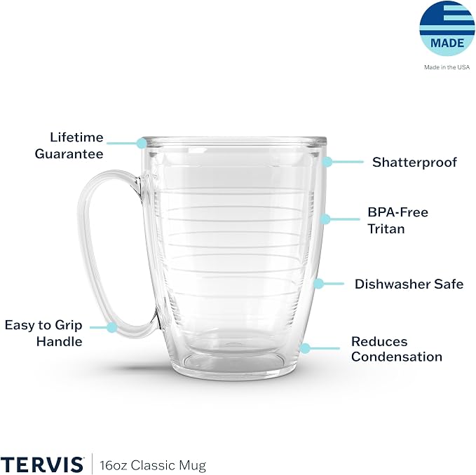Tervis Clear & Colorful Tabletop Made in USA Double Walled Insulated Tumbler Travel Cup Keeps Drinks Cold & Hot, 16oz Mug, Mangrove Green - Image 3