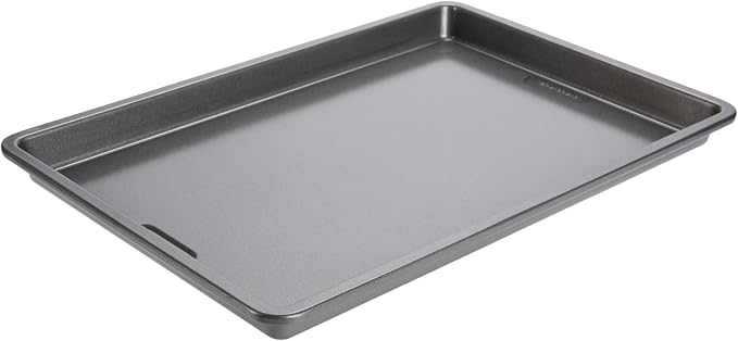 15 x 10 Inch Medium Gray Nonstick Steel Baking Cookie Sheet, Heavy Duty Oven Safe Bakeware Tray for Cookies, Pastries & Vegetable Roasting by Unknown