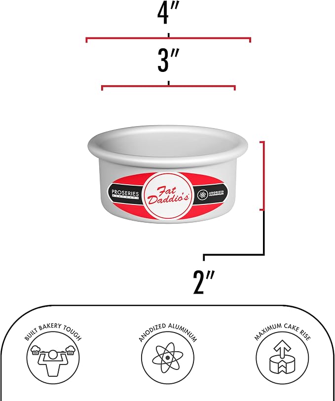 Fat Daddio's PCC-32SET Anodized Aluminum Round Cheesecake Pan with Removable Bottom, 3 x 2 inch, Set of 2 - Image 3
