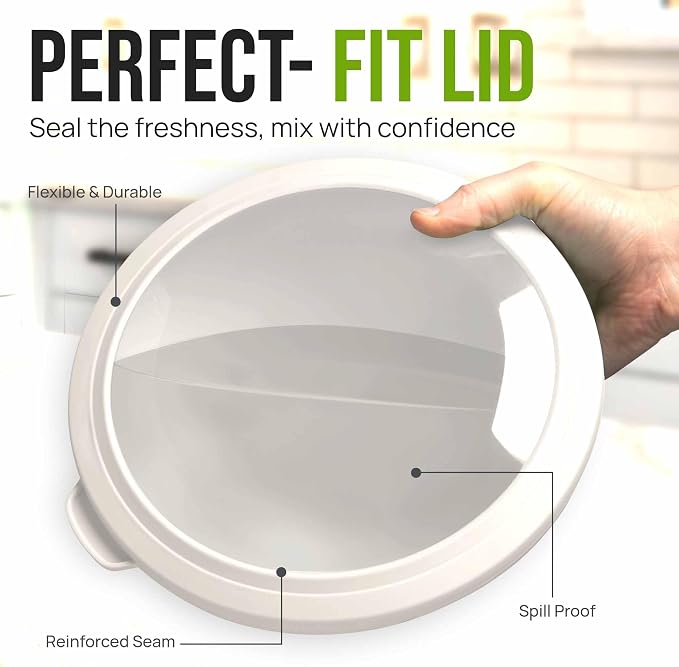 Zulay Kitchen 12 Piece Plastic Mixing Bowls with Leak-Proof Lids Set - Microwave and Freezer Safe Kitchen Mixing Bowls for Preparing, Serving and Storing - Large Nesting Bowls (Navy Ombre) - Image 4