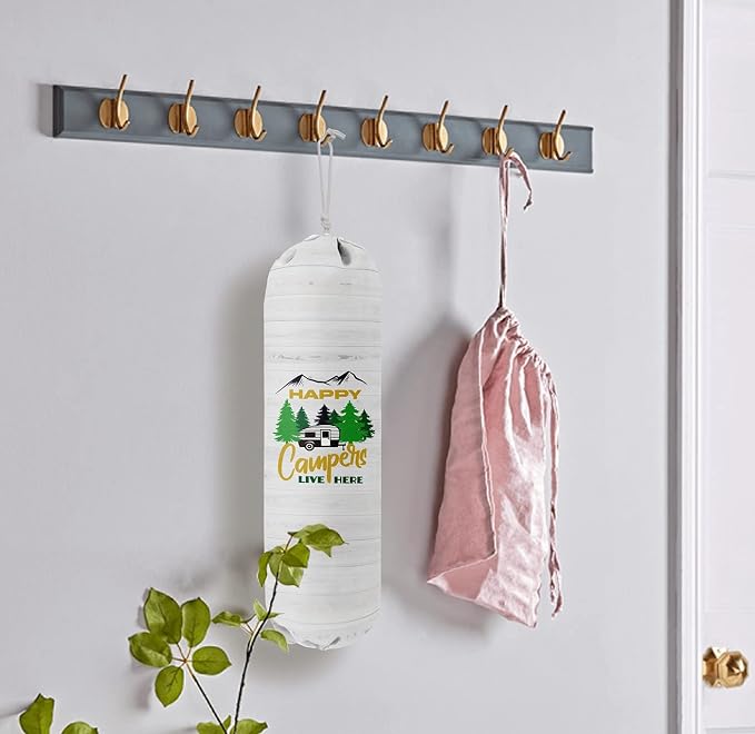 Happy Campers Grocery Bags Holder Organizer, Wall Mount Plastic Bags Storage Container Dispenser, Gift For Family And Friends - Image 5