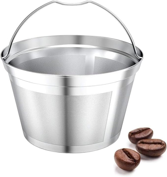 Coffee Filter Reusable 8 10 12 Cup Basket Replacement Filter-Stainless Steel Permanent Coffee Filter Suitable for Bunn Coffee Brewer