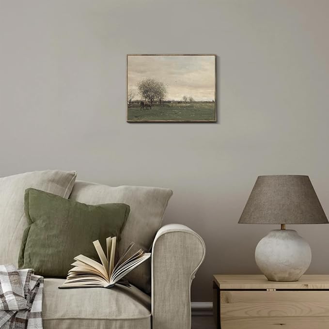 XOCUUI Vintage Landscape Canvas Wall Art, Vintage Classical Rural Hill Prints, The Vast Grassland Classic Wall Prints Modern Farmhouse Bathroom Office Decor - 8x10in Unframed - Image 4