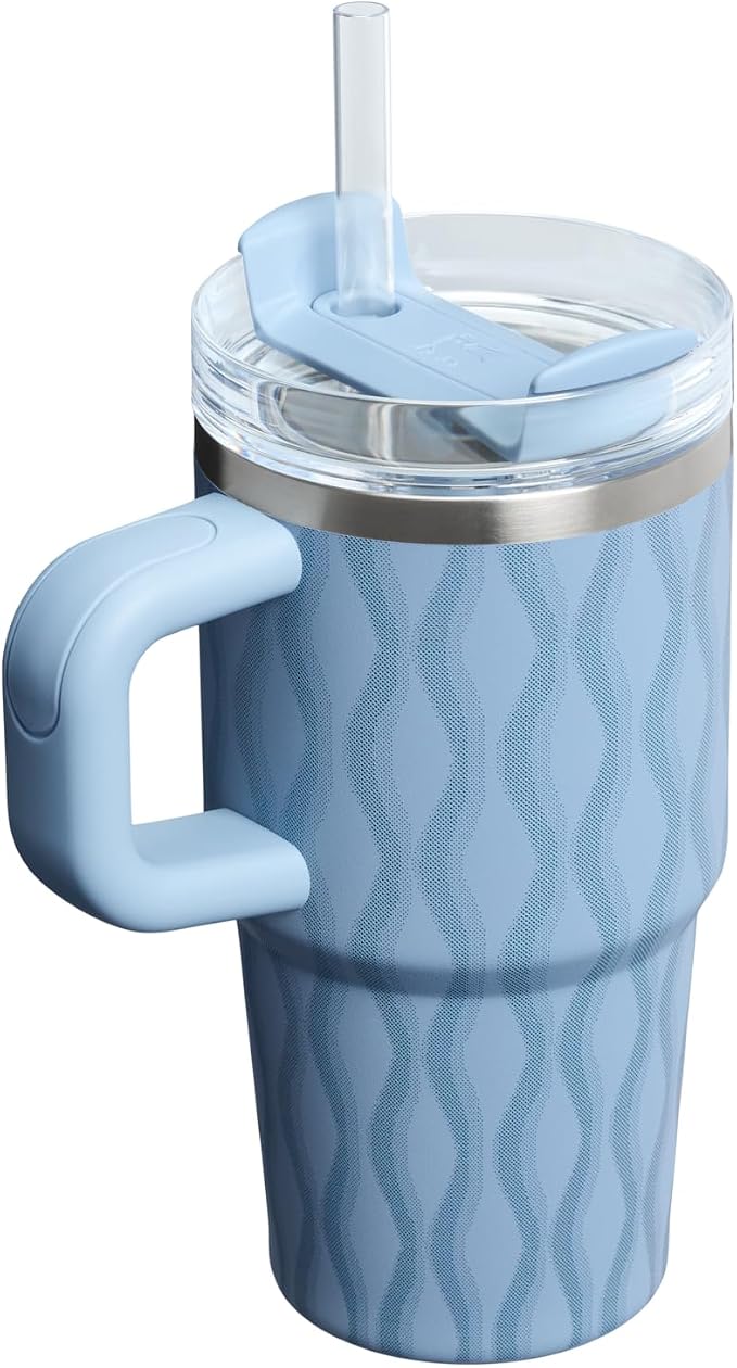 STANLEY Quencher H2.0 Flow State Tumbler, 20 oz, Slate Blue Drift | Handle and Straw | 3-Position Lid | Cup Holder Compatible for Travel | Insulated Stainless Steel Cup | BPA-Free - Image 3