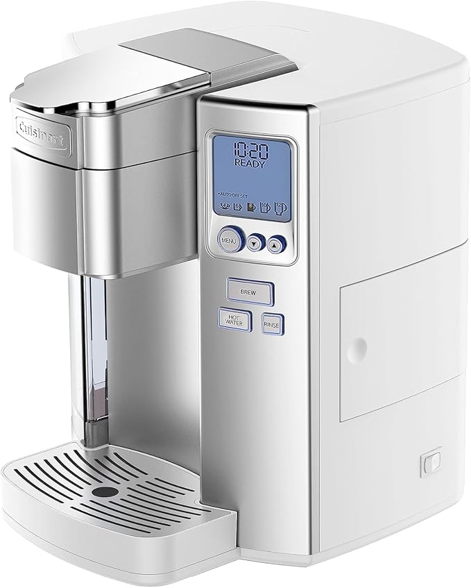 Cuisinart Coffee Maker, Single Serve 72-Ounce Reservoir Coffee Machine, Programmable Brewing & Hot Water Dispenser, Stainless Steel, White - Image 2