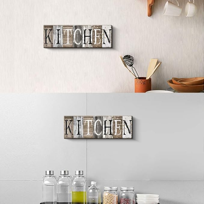 Pinetree Art Rustic Farmhouse Kitchen Decor Wall Sign with Solid Wood Inner Frame (23.6 x 7.9 inch) - Image 2