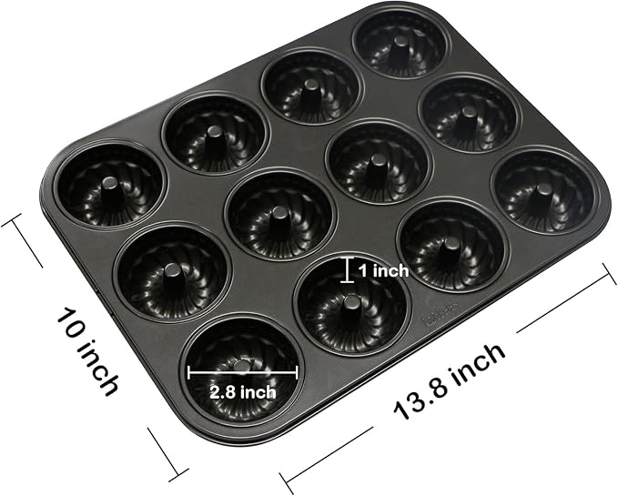 Webake Mini Fluted Tube Cake Pan, Non-Stick 2.8 Inch Cake Baking Pan, Heavy Gauge Carbon Steel (12-Cavity) - Image 2