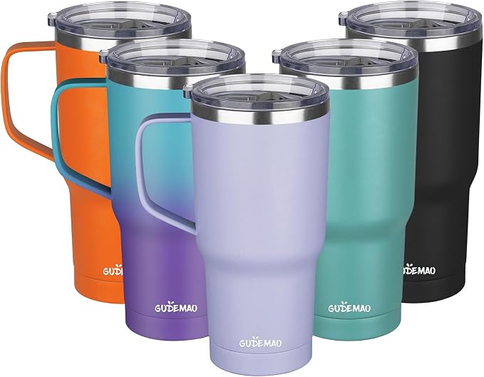 20 oz Insulated Coffee Mug with Ceramic Coating, Stainless Steel Travel Mug Tumbler with Handle Lid and Straw, Double Wall Leak-Proof Coffee Travel Mug Keeps Drink Hot and Cold (Light Purple) - Image 8