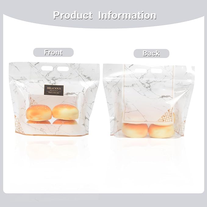 Funcoo 50 Pcs Plastic Bread Bags for Homemade Sourdough Bread Bakery Storage Bags with Window, Large Bakery Loaf Bag for Baked Goods Packaging, Snacks, Fruits, and More (12.6x10.8") - Image 4