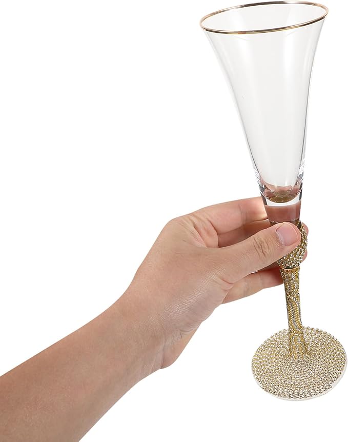 Elegant Sparkling Wine Glass Flute, Glass, Refined Party Cocktail Cup | Easy to Clean, Built to Last, Unique Design, Wedding Flutes, Cocktail Glassware - Image 4