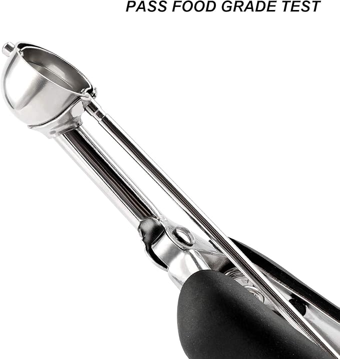 Small Cookie Scoop Set - 2 PCS Include 1 tsp / 1Tbsp Cookie Dough Scoops, Cookies Scoops for Baking, Made of 18/8 Stainless Steel, Good Soft Grips, Quick Trigger Release