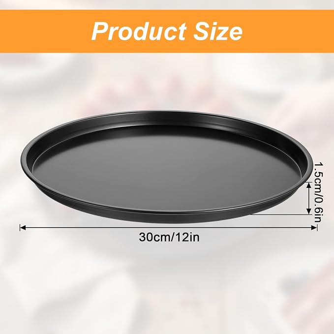 11.4 Inch Cookie Cake Pan, Round Cake Pan Round Cookie Sheet Nonstick Giant Shollow Baking Pans Cakes Tray Pans for Home Kitchen Baking - Image 2