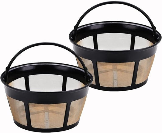 Reusable Coffee Filter for Mr.Coffee 10-12 Cup Coffee Makers, Stainless Steel Mesh Filter Basket Replacement, Washable & Dishwasher Safe, Eco-Friendly Paper Filter Alternative (2 pack)
