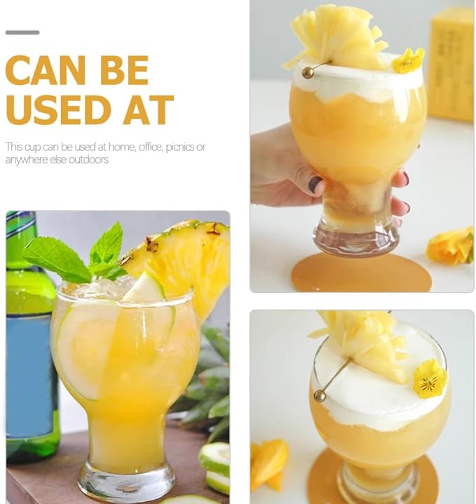 Yardwe Glass Tumbler Cup for Hot and Cold Beverages, Sturdy and Practical Drinking Glass Suitable for Office and Picnics, Glassware for Water, Coffee, and Juice - Image 3