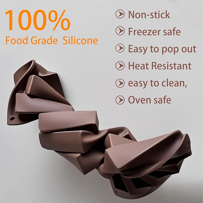 Avidon chocolate bar mold, Silicone Molds Energy Bar Maker for Chocolate Truffles Ganache Bread Brownie, silicone candy bar molds, 3 packs (12 Cavity)