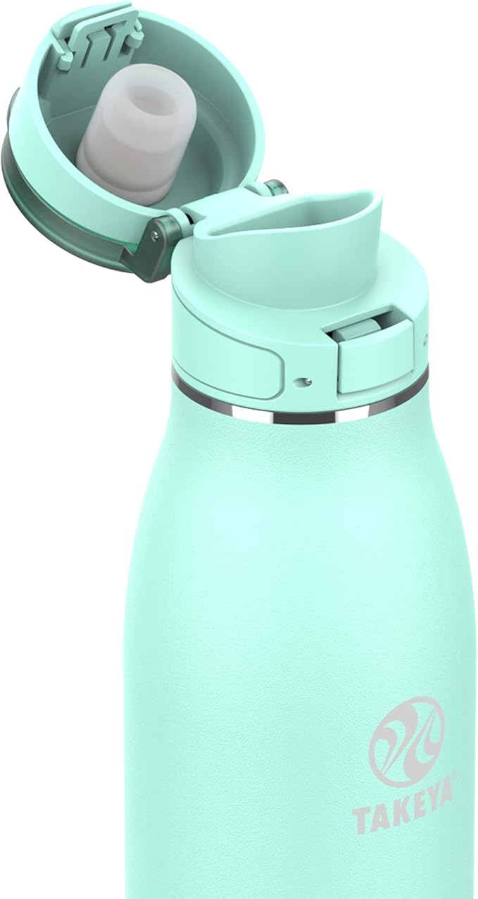 Takeya Traveler Stainless Steel Travel Coffee Mug with Flip-Lock Lid (25 oz, Aqua)- Leakproof Insulated Mug for Coffee & Tea - Image 2