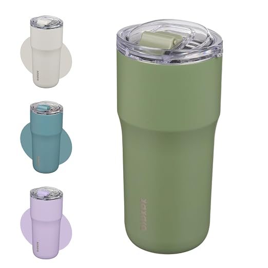 BJPKPK 20oz Spill Proof Coffee Tumbler, Insulated Stainless Steel Cup | Double Wall Vacuum, Leakproof Lid, Keeps Hot/Cold/Iced, BPA Free, Dishwasher Safe, Cupholder, Travel, Forest Green by BJPKPK