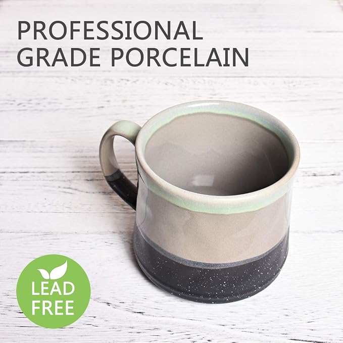 Bosmarlin Large Ceramic Coffee Mug, Big Tea Cup, 7 Colors to Choose, 21 Oz, Dishwasher and Microwave Safe, 1 PCS… (Grey) - Image 3