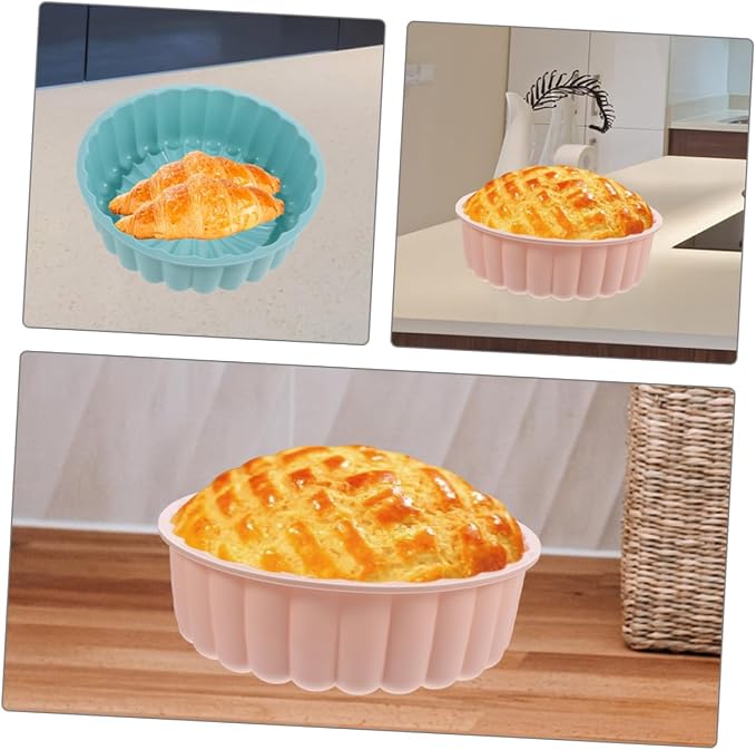 Zerodeko 2pcs Food-grade Silicone Cake Pan Non-stick Round Molds for High-temperature Baking Includes and Lake for Cheesecakes Brownies Tarts - Image 3