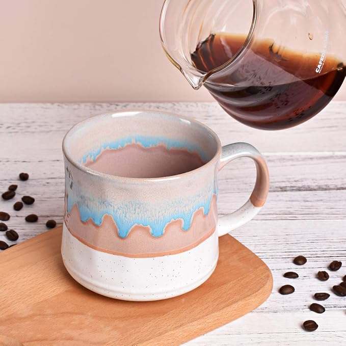Bosmarlin Large Ceramic Coffee Mug, Big Tea Cup, 7 Colors to Choose, 21 Oz, Dishwasher and Microwave Safe, 1 PCS (White) - Image 5