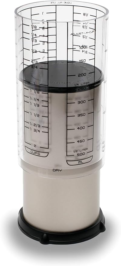 KitchenArt Professional Series 2 Cup Adjust-A-Cup, Champagne Satin, Adjustable, 1/8 to 2-Cup