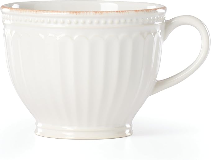 Lenox French Perle Groove 2-Piece Latte Mug Set, 2.30 LB, White - Image 2