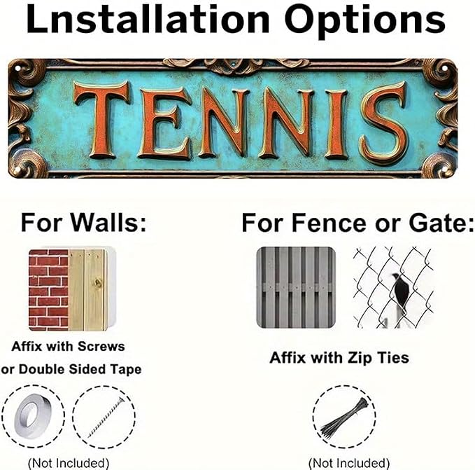 Bar Sign Bar Gifts Vintage Metal Wall Decor Sign"TENNIS" Street Sign Funny Man Cave Decor Accessories for Home, Bar, Bathroom, Bedroom Unique Retro Tin Signs for Outdoor 4 X 16 inches - Image 5