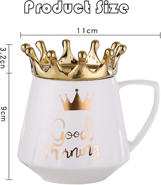 Arawat Pink Queen of Everything Mug with Lid Cute Pink Cup with Crown Tea Coffee Mugs Gift with Spoon & Coaster 12 oz Ceramic Cups Birthday Gifts for Women Girls Friend Valentine's Day Gifts for Women - Image 6