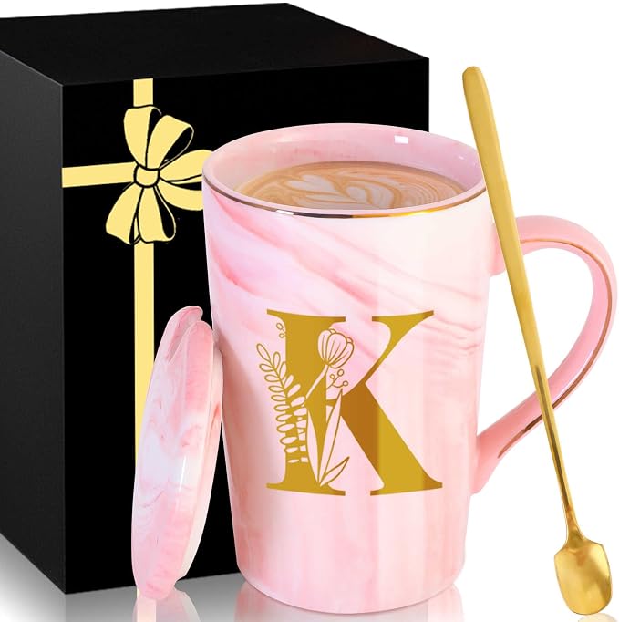 MNZZ Personalized Ceramic Coffee Mug with Lid Tea Cup Mother Day Best Mama Mom Ever from Daughter Son Gifts Christmas Xmas Valentines Birthday Groom Bride Mother In Law Personalized Special Present,K by MNZZ