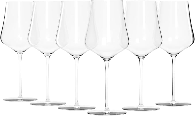 Gabriel-Glas Crystal Wine Glasses, Set of 6 with Gift Box - Premium, Universal Wine Glass for Red and White Wine - Dishwasher Safe, Lead-Free, 16 oz by Gabriel-Glas
