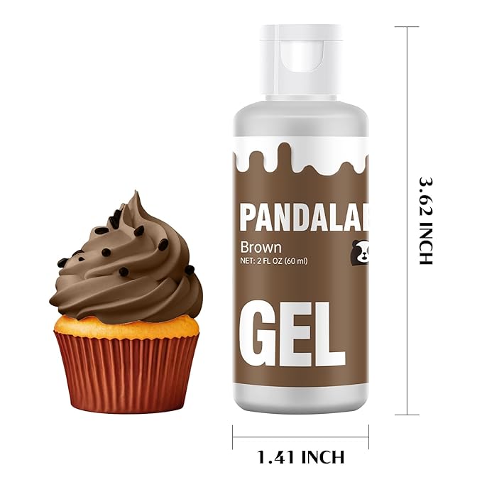Brown Gel Food Coloring - Pandalab 2 Ounce High Concentrated Food Dye for Baking, Cake, Cookie, Fondant, Icing, Easter Egg, Macaron, DIY Slime (60ml)