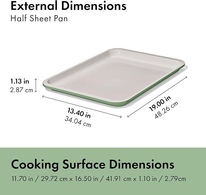OXO Good Grips Non-Stick Pro Ceramic Coated Metal Bakeware 3-Piece Sheet Pan Set — Basil, Baking Sheet Set for Cookies, Cakes and Meats - Image 7