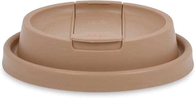 12oz Premium Disposable Coffee Cups, Double-Wall Insulated Paper Cups with Flip-Top Lids, No Sleeves Needed, To-Go Cups for Coffee, Tea, Hot Chocolate, Events, Rose Gold Print (Brown, 60ct)