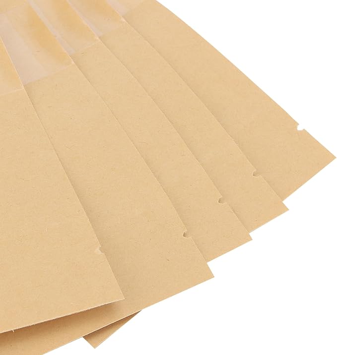 SHEUTSAN 200 Pack 4 x 6 Inch Kraft Zip Lock Pouch with Window, Brown Stand Up Pouches Bags, Resealable Bag for Dry Food, Snack - Image 3