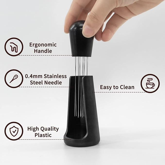 Wdt Tool, Espresso Coffee Stirrer 12 Needles 0.4mm Espresso Distribution Tools with Stand, Espresso Coffee Distributor - Image 6