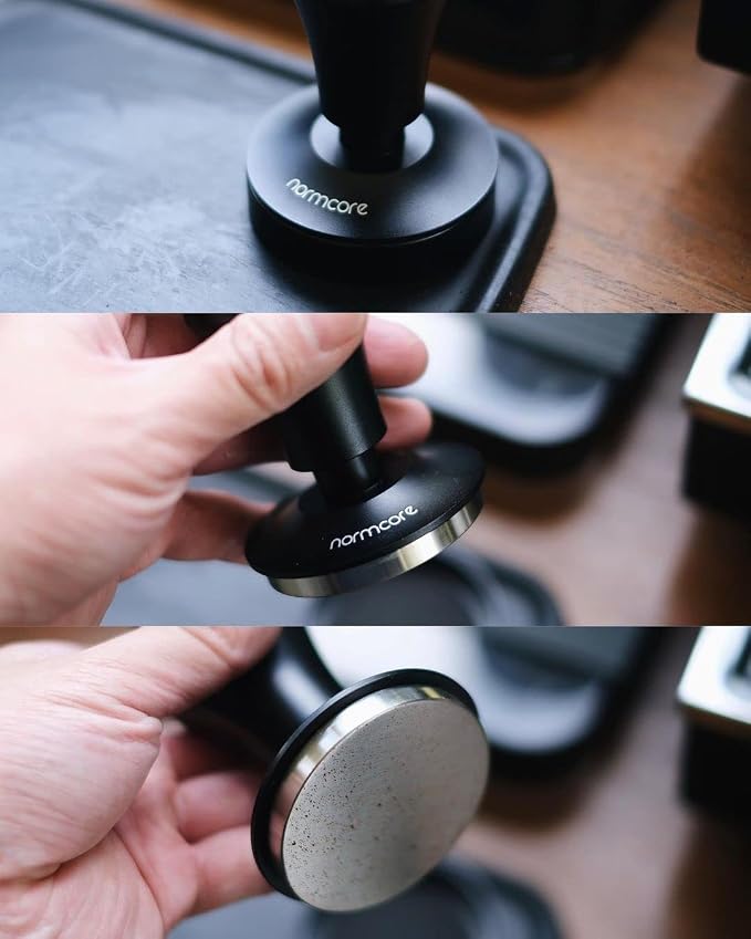 Normcore 51mm Espresso Tamper - Spring-loaded Tamper – Barista Tools - Barista Coffee Tamper with Anodized Aluminum Tamper Stand Holder – Stainless Steel Flat Base - Image 4