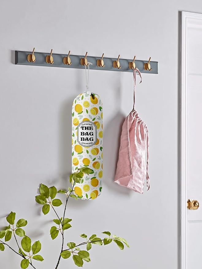The Bag Grocery Holder, Lemon Organizer for Shopping Bags, Wall Mount Plastic Storage Container Dispenser, Kitchen Gifts for Women Family Friends Grandma Mom (C-2) - Image 5